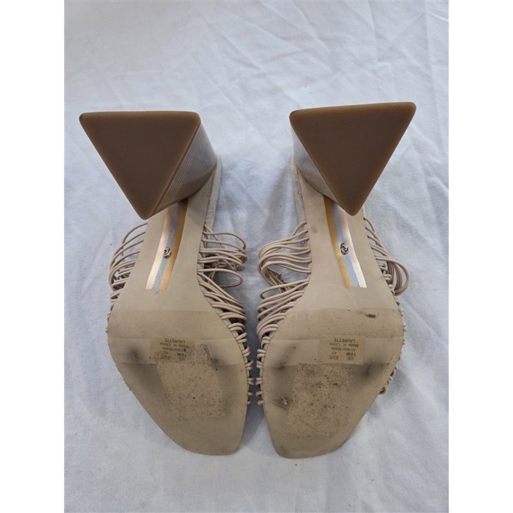 NWOTD Sam Edelman 10 Laurette Block-Heel Sandals Strappy Beige 131709 - Picture 4 of 7